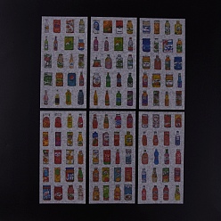 Drink Planner Stickers, Decorative Sticker, for Scrapbooking, Calendars, DIY Crafts, Album, Drink Pattern, 16.1x8x0.01cm, 6sheets/set