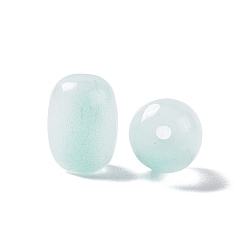 Pale Turquoise Opaque Glass Beads, Barrel, Pale Turquoise, 10x8mm, Hole: 1.6mm