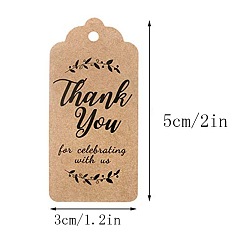 Rectangle Thanksgiving Themed Paper Hang Gift Tags, with Hemp Cord, Rectangle Pattern, 5x3cm, 100pcs/bag