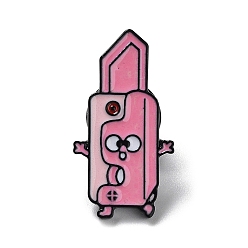 Pink Radish Knife Enamel Pins, Black Zinc Alloy Brooch for Backpack Clothes, Pink, 28x15x2mm
