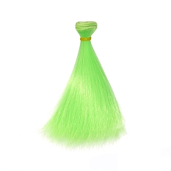 Lime Green Plastic Long Straight Hairstyle Doll Wig Hair, for DIY Girl BJD Makings Accessories, Lime Green, 5.91 inch(15cm)