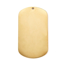 Golden 304 Stainless Steel Pendants, Manual Polishing, Stamping Blank Tag, Laser Cut, Oval, Golden, 37x20x0.8mm, Hole: 1.2mm
