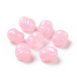 Pink Perles acryliques opaques, perles de paillettes, riz, rose, 16x13.8x11.5mm, Trou: 1.8mm, environ333 pcs / 500 g
