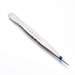 Stainless Steel Color Stainless Steel Beading Tweezers, Stainless Steel Color, 135x11x8mm
