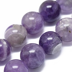 Amethyst Natural Amethyst Beads Strands, Round, 11.5~12.5mm, Hole: 1mm, about 15pcs/strand, 6.8 inch(17.5cm)
