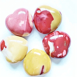 Mokaite Pierres de guérison naturelles mookaïte, coeur amour pierres, pierres de poche pour l'équilibrage du reiki, 30x30x15mm