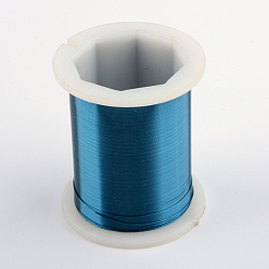 Стально-синий Круглая медная проволока для ювелирных изделий, стальной синий, 28 датчик, 0.3 мм, около 9 футов (3 ярдов) / рулон, 12 рулоны / коробка
