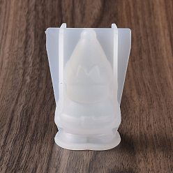 White DIY 3D Christmas Gnome Display Decoration Silicone Molds, Resin Casting Molds, for UV Resin & Epoxy Resin Craft Making, White, 44x37x61mm, Inner Diameter: 22x24mm