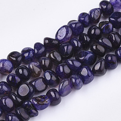 Indigo Natural Dragon Veins Agate Beads Strands, Tumbled Stone, Dyed, Chip, Indigo, 7~9x6~9x6~10mm, Hole: 1.5mm, about 50pcs/strand, 14.5 inch
