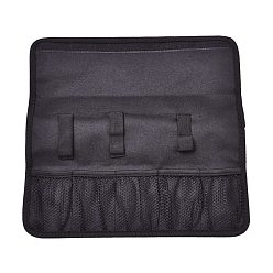 Black Oxford Cloth Roll Bags for Jewelry Making Tools, Black, 33.5x11x0.6cm, Unfold: 32x33.5x0.3cm