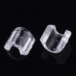 Clear Transparent AS Plastic Base Buckle Hair Findings, for Hair Tie Accessories Making, Clear, 7x7.5x4mm, about 4000pcs/bag