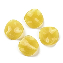 Light Khaki Opaque Acrylic Beads, Wave Flat Round, Light Khaki, 24x6mm, Hole: 1.8mm, about 255pcs/500g