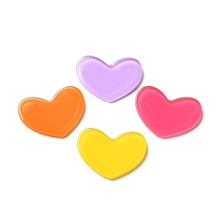 Mixed Color Acrylic Cabochons, Heart, Mixed Color, 21.5x29x2.5mm