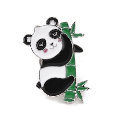 Панда Эмалевый штифт, брошь из сплава эмали для рюкзака, бамбук, панда, 29x21x2 мм
