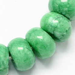 Medium Sea Green Natural Malaysia Jade Stone Beads Strands, Dyed, Rondelle, Medium Sea Green, 8x5mm, Hole: 1mm, about 60~65pcs/strand, 15.7 inch