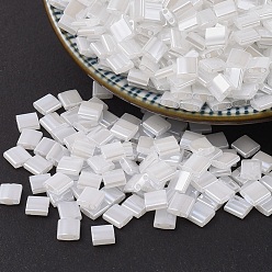 (TL511) Crystal Ceilán Cuentas de miyuki tila, granos de la semilla japonés, 2 agujero, (tl 511) cristal ceilán, 5x5x1.9 mm, Agujero: 0.8 mm, sobre 590 unidades / 50 g