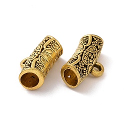 Antique Golden Tibetan Style Alloy Tube Bails, Loop Bails, Curved Tube with Butterfly, Antique Golden, 15x8.5x5.5mm, Hole: 1.5mm, Inner Diameter: 3.2mm, 1098pcs/1000g