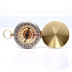 Золотой Латунный светящийся компас, с акриловым стеклом, золотые, 70~120x50x12~15 мм
