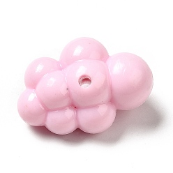 Pink Opaque Acrylic Beads, Cloud, Pink, 32.5x22.5x17mm, Hole: 3mm, about 106pcs/500g