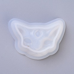 Blanco Moldes de silicona, moldes de resina, para resina uv, fabricación de joyas de resina epoxi, gato, blanco, 49x68x18.5 mm