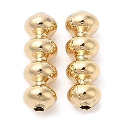 Real 24K Gold Plated Brass Beads, Cadmium Free & Lead Free, Round Tube, Real 24K Gold Plated, 13x4mm, Hole: 1.2mm