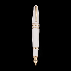 Oro Broche esmaltado de aleación para ropa mochila, insignia de pluma estilográfica con diamantes de imitación, dorado, 59x7x5.5 mm