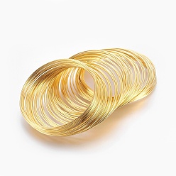 Oro Alambre de la memoria brazalete de acero, dorado, 20 calibre, 0.8 mm, 55 mm de diámetro interior, acerca de 1150 círculos / 1000 g.