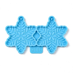Snowflake DIY Pendant Silicone Molds, Resin Casting Molds, for UV Resin, Epoxy Resin Jewelry Making, Snowflake, 54x84.5x4mm, Hole: 2mm, Inner Diameter: 50x41mm