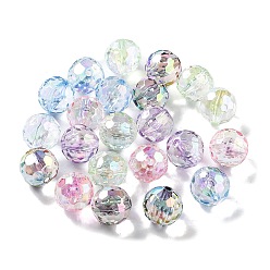 Mixed Color Transparent Acrylic Beads, Faceted, Round, Mixed Color, 16mm, Hole: 3mm