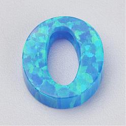 Letter O Charmes en opale synthétique, letter.o, 10x8.5x2.5mm, Trou: 0.8mm