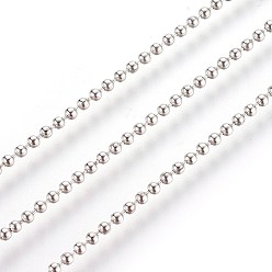 Platinum Iron Ball Chains, Soldered, with Spool, Nickel Free, Platinum, 1.5mm, about 328.08 Feet(100m)/roll