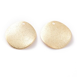 Real 24K Gold Plated Brass Charms, Flat Round, Real 24K Gold Plated, 20x20x1mm, Hole: 1.4mm