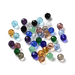 Couleur Mélangete Verre imitation perles de cristal autrichien, facette, ronde, couleur mixte, 6mm, Trou: 1mm