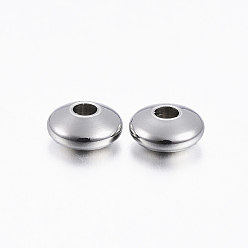 Stainless Steel Color 201 Stainless Steel Spacer Beads, Rondelle, Stainless Steel Color, 5x2mm, Hole: 1.5mm