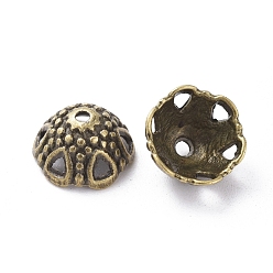 Antique Bronze Tibetan Style Caps, Antique Bronze, 7x12mm, Hole: 1.5mm, Inner Diameter: 11mm, about 830pcs/1000g, Lead Free and Cadmium Free