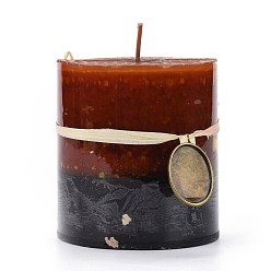 Brown Column Shape Aromatherapy Smokeless Candles, with Box, for Wedding, Party, Votives, Oil Burners and Home Decorations, Brown, 7x7.65cm