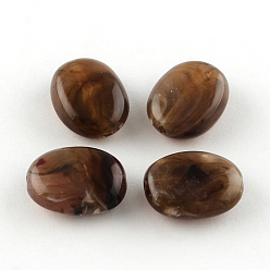 Chameau Perles acryliques ovale imitation de pierres précieuses, chameau, 19x15x7mm, trou: 2 mm, environ 330 pcs / 500 g