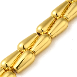 Golden Plated Electroplated Synthetic Magnetic Hematite Beads Strands, Teardrop, Golden Plated, 15x9mm, Hole: 1.2mm, about 25pcs/strand, 15.75''(40cm)