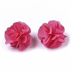 Deep Pink Polyester Fabric Flowers, for DIY Headbands Flower Accessories Wedding Hair Accessories for Girls Women, Deep Pink, 34mm