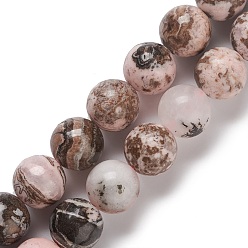 Rhodonite Natural Rhodonite Beads Strands, Round, 10.5~11x10.5mm, Hole: 0.8mm, about 38pcs/strand, 15.43''(39.2cm)