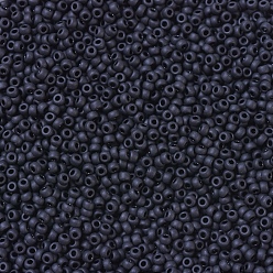 (RR401F) Матовый Черный Миюки круглые бусины рокайль, японский бисер, 11/0, (rr 401 f) матовый черный, 2x1.3 мм, Отверстие: 0.8 мм, о 1100 шт / бутылка, 10 г / бутылка