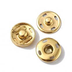 Golden Ion Plating(IP) 202 Stainless Steel Snap Buttons, Garment Buttons, Sewing Accessories, Golden, 15x5.5mm