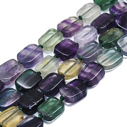 Fluorite Natural Fluorite Beads Strand, Rectangle, 15~17x10~13x5~7mm, Hole: 1mm, about 22pcs/strand, 15.94 inch(40.5cm)