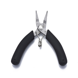 Black Stainless Steel Mini Diagonal Cutting Pliers, Flush Cutter, Ferronickel, with PVC Handle, Black, 100x85x13mm
