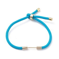 Небесно-голубой Плетеный браслет из нейлонового шнура, с латунной фурнитурой , голубой, 9-1/2 дюйм (24 см), ссылка: 26x4 mm