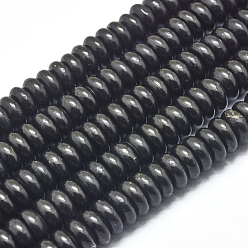 Shungite Natural Shungite Beads Strands, Rondelle, 10.5x4~4.5mm, Hole: 1mm, about 94pcs/Strand, 15.75 inch(40cm)