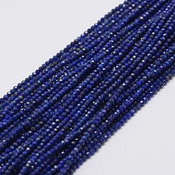 Lapislázuli Hilos de cuentas de lapislázuli natural, rondo, facetados, 2 mm, agujero: 0.5 mm, sobre 197 unidades / cadena, 15.7 pulgada (40 cm)