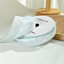 Бледно-бирюзовый 10 ярдов жаккардовых лент из полиэстера с цветами, аксессуары для одежды, подарочная упаковка, бледные бирюзовая, 1 дюйм (25 мм)