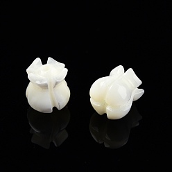 White Natural Trochid Shell/Trochus Shell Beads, Flower, White, 7.5~8x7x7mm, Hole: 1mm