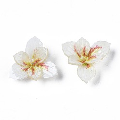 Ivoire Des perles en plastique, fleur, blanc crème, 18x19x6mm, Trou: 0.8mm